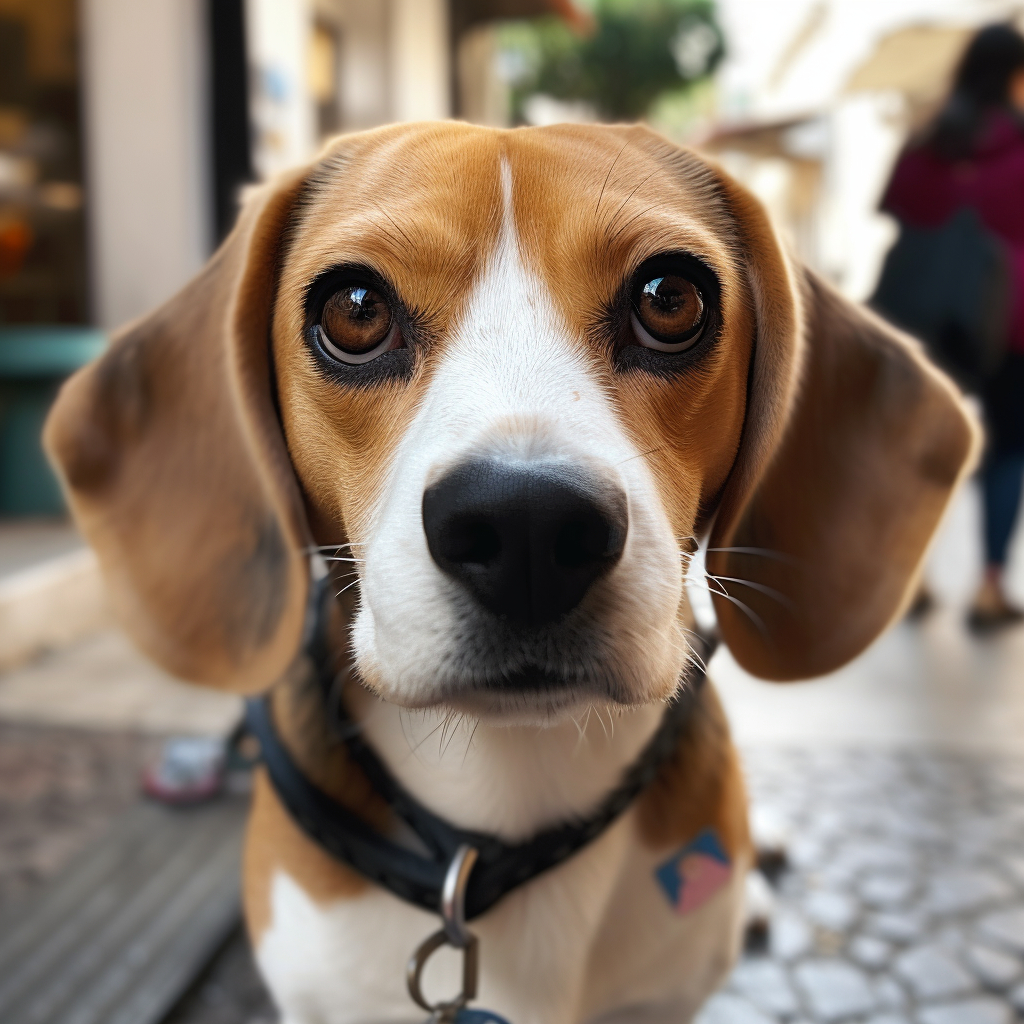 cute close up picture of a beagle dog posing for a photo