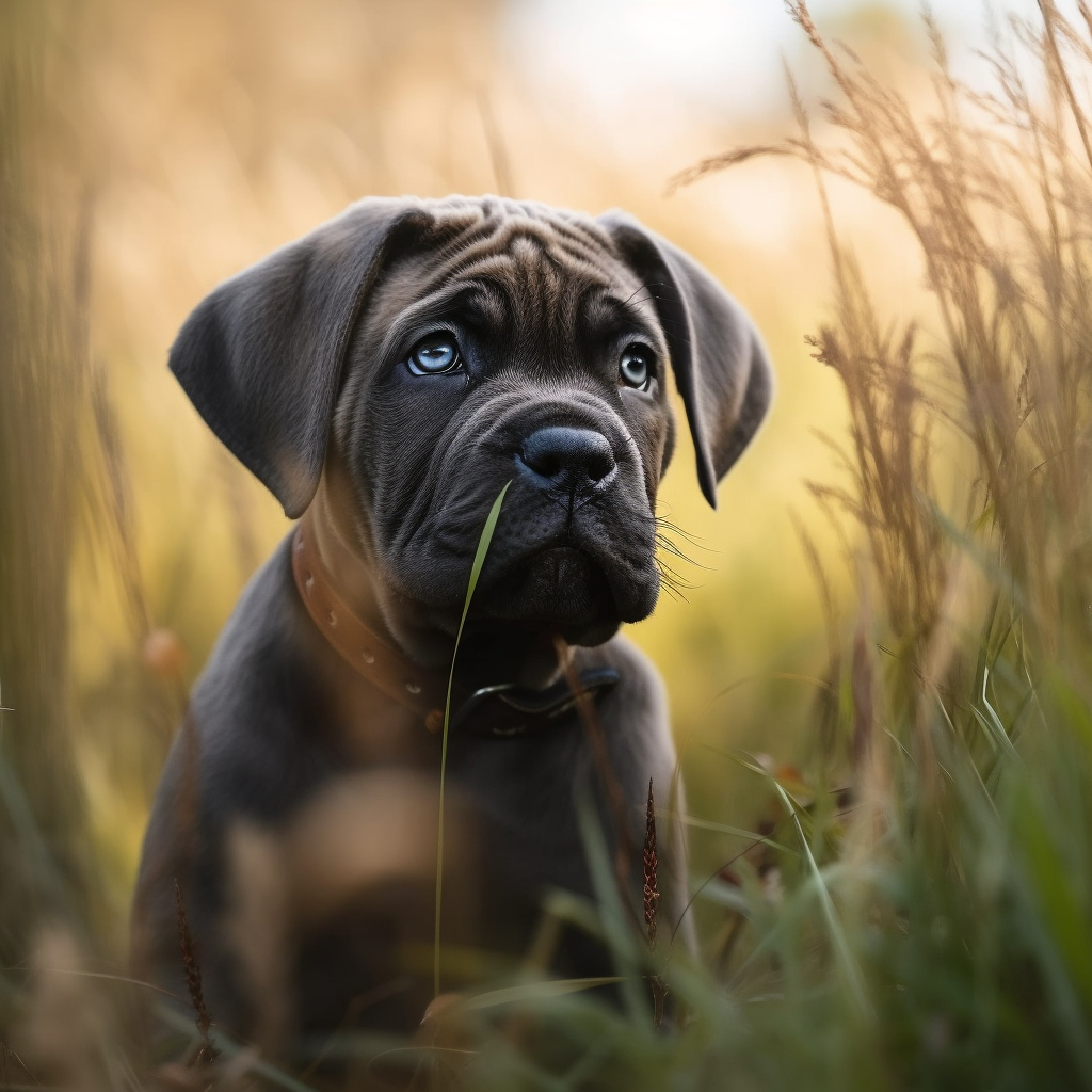 cute cane corso puppy image in the grass