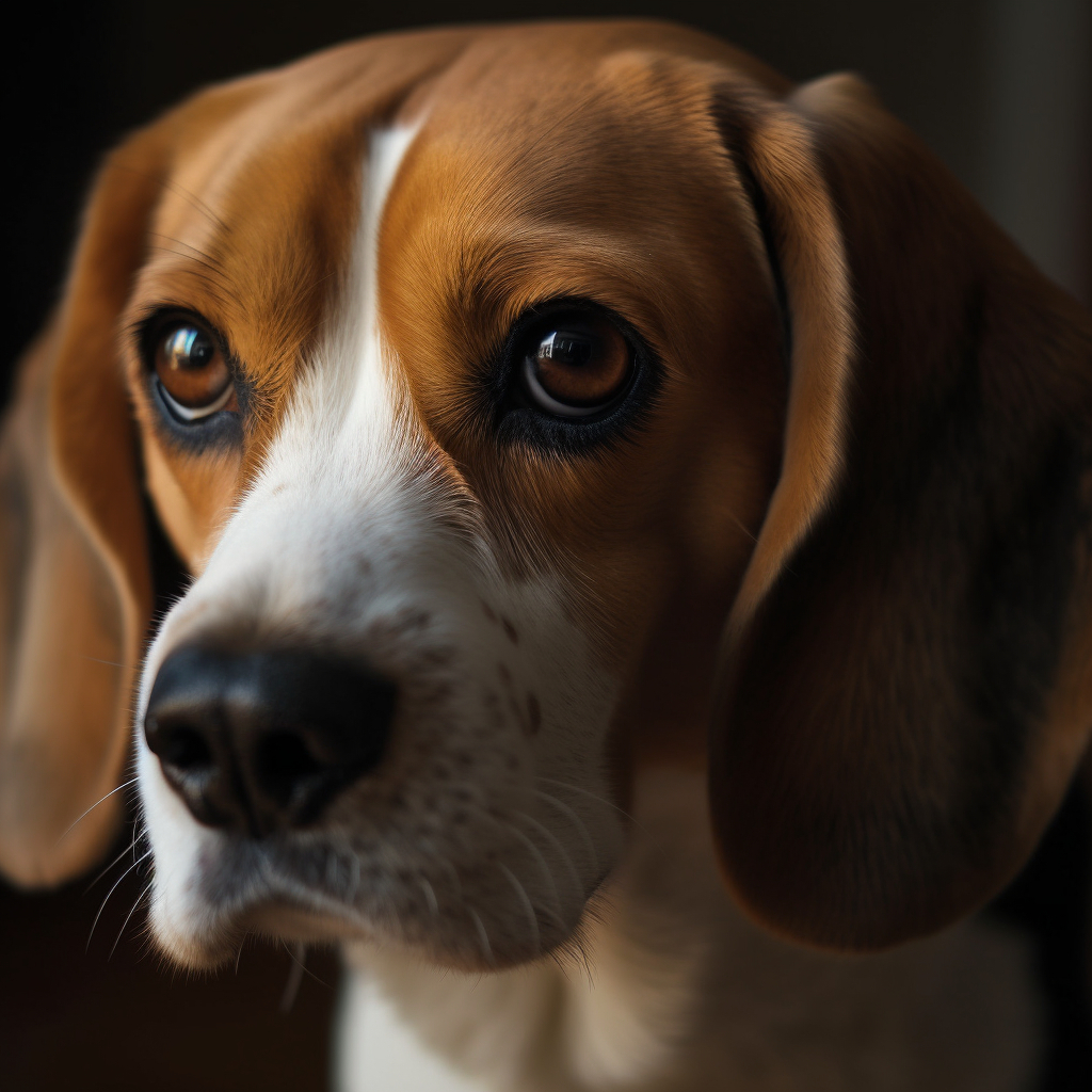 beautiful close up portrait photo of a beagle dog