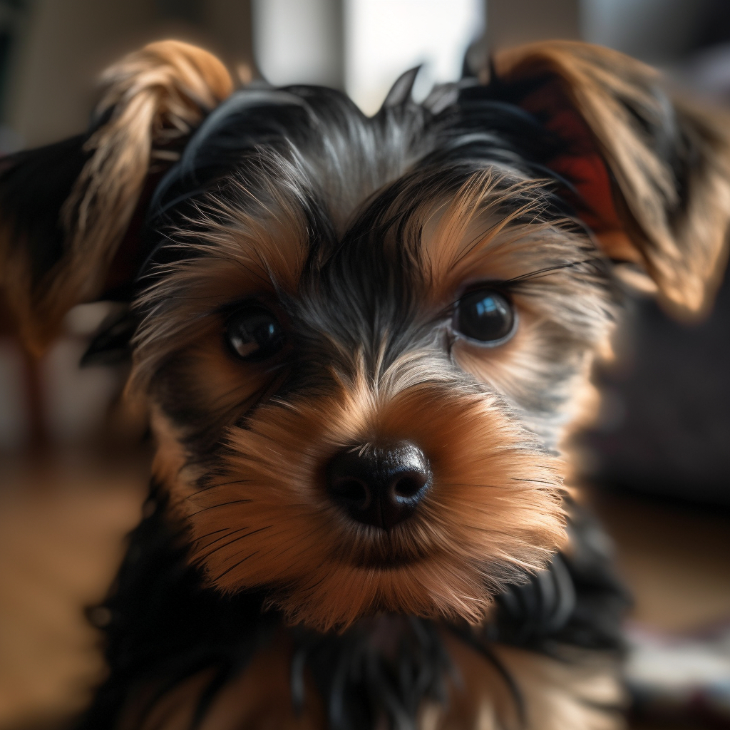 Beautiful close up photo of a Yorkshire Terrier
