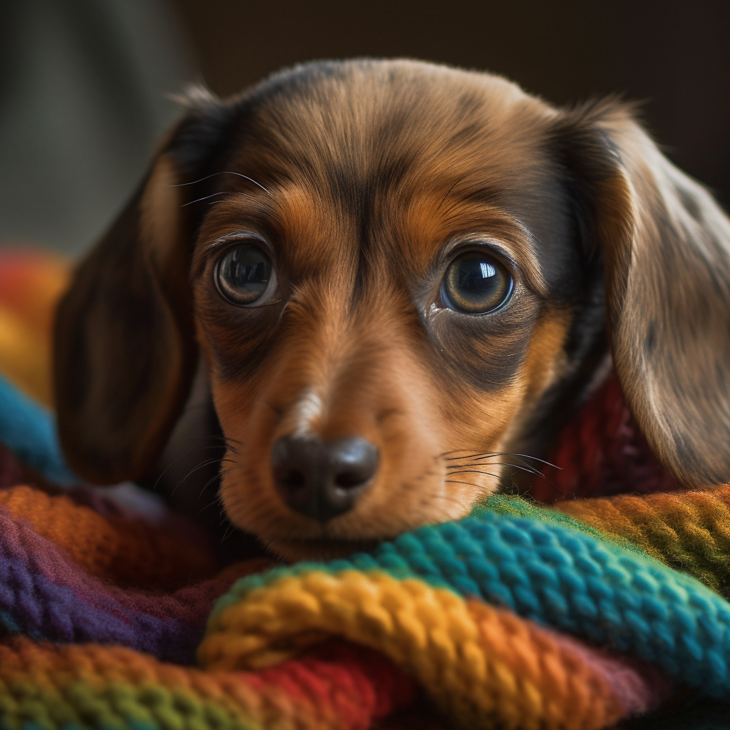 cute dachshund puppy close up photo