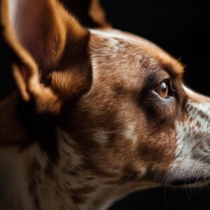 a closeup view of a dog's ear