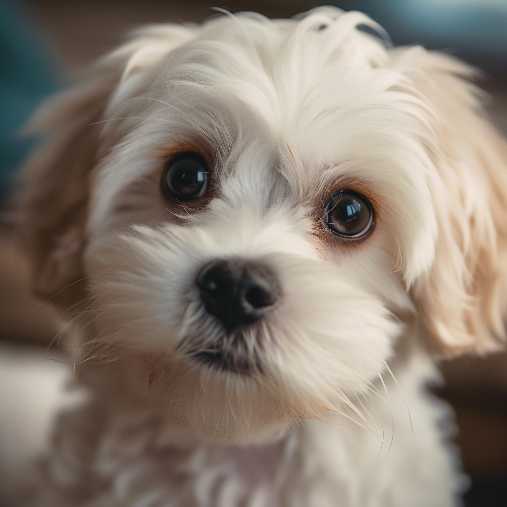 cute close up picture of a maltese puppy