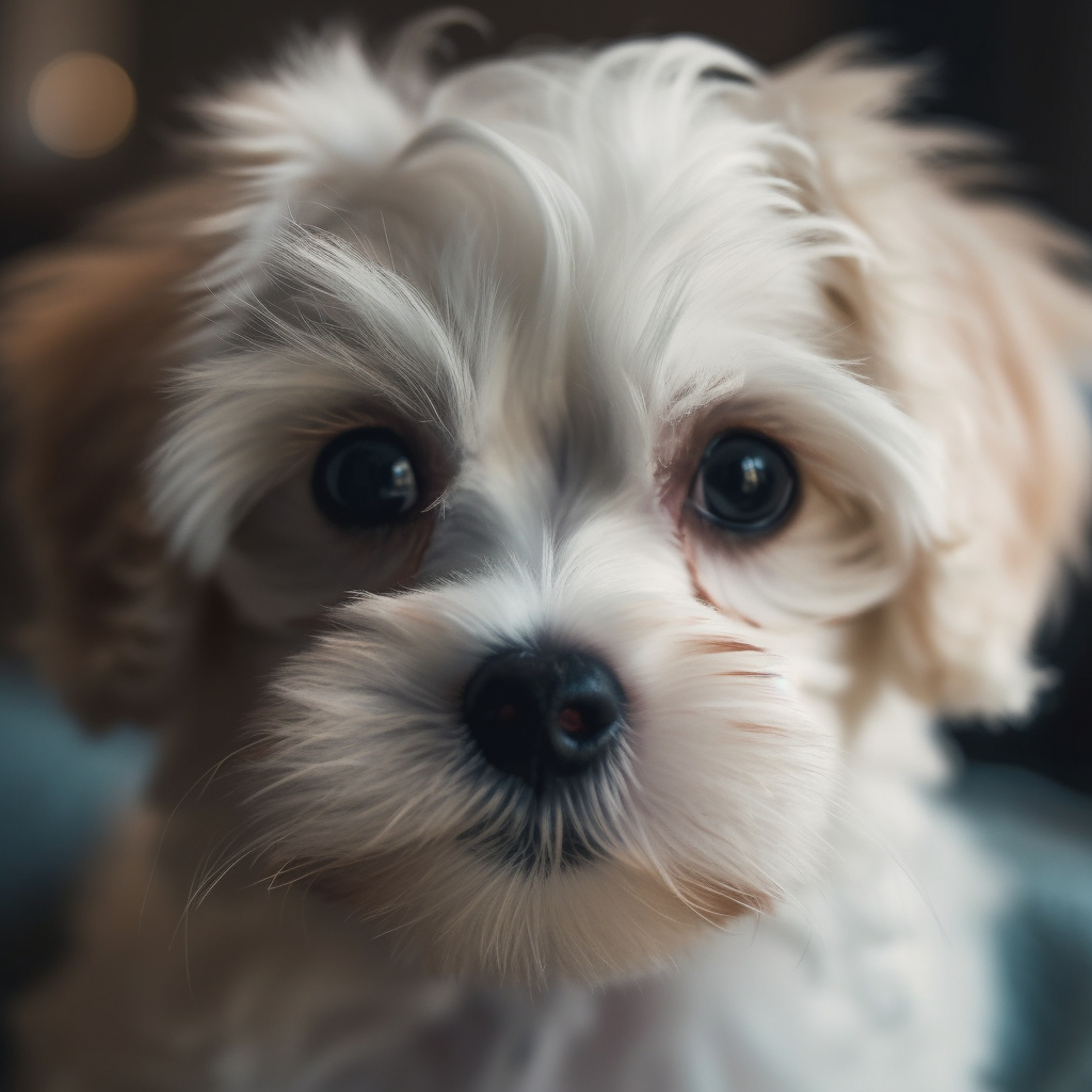 cute closeup photo of a maltese puppy