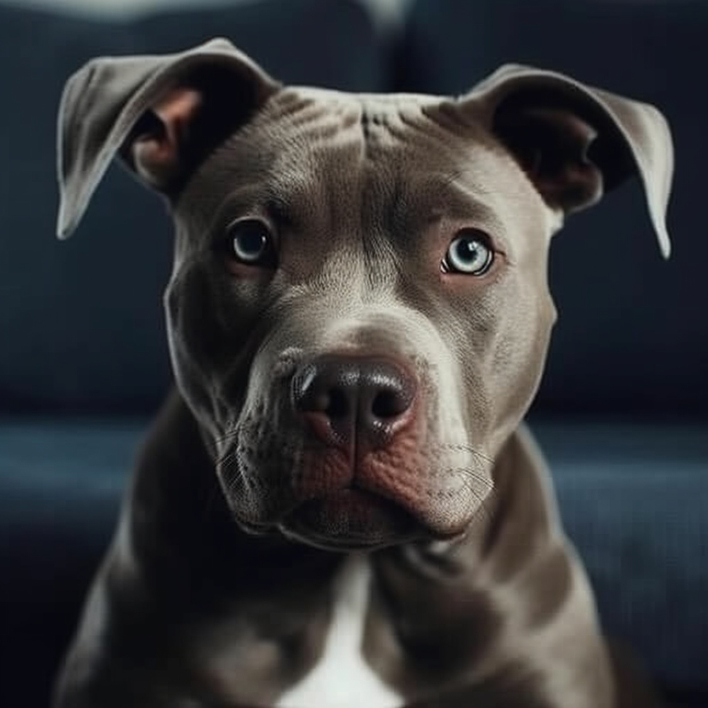 a cute blue nose pitbull puppy portrait photo