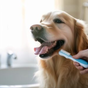 getting toothbrush ready for cleaning dogs teeth