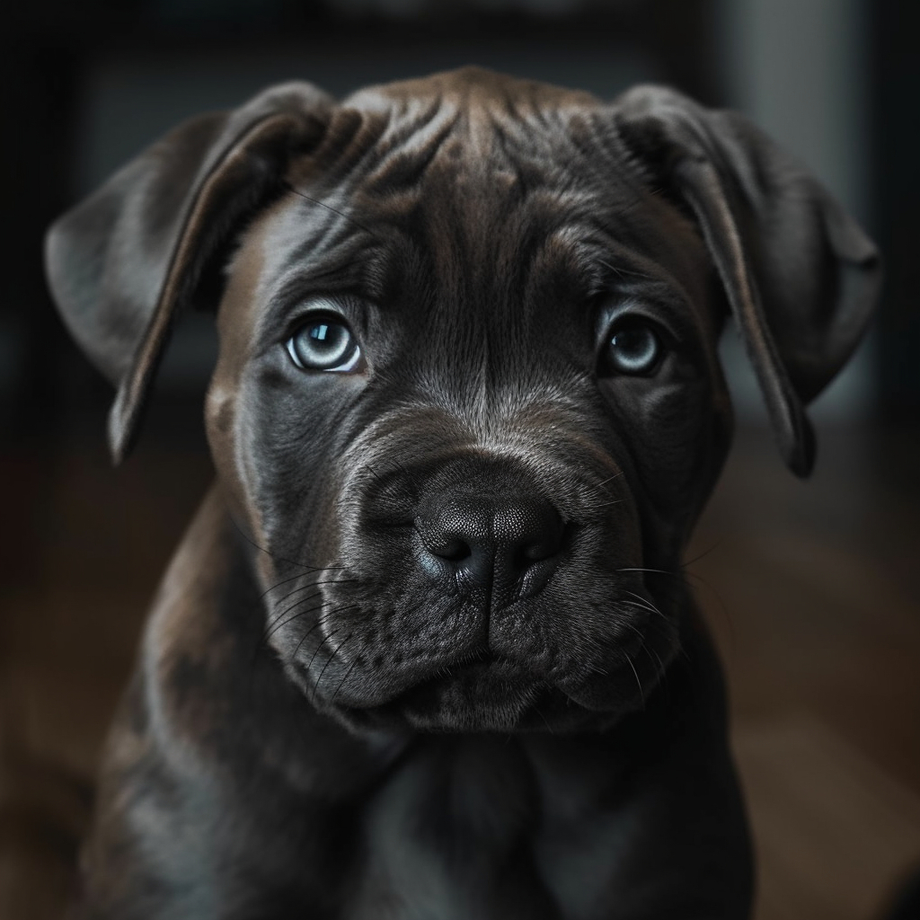 charming cane corso puppy posing for a portrait photo