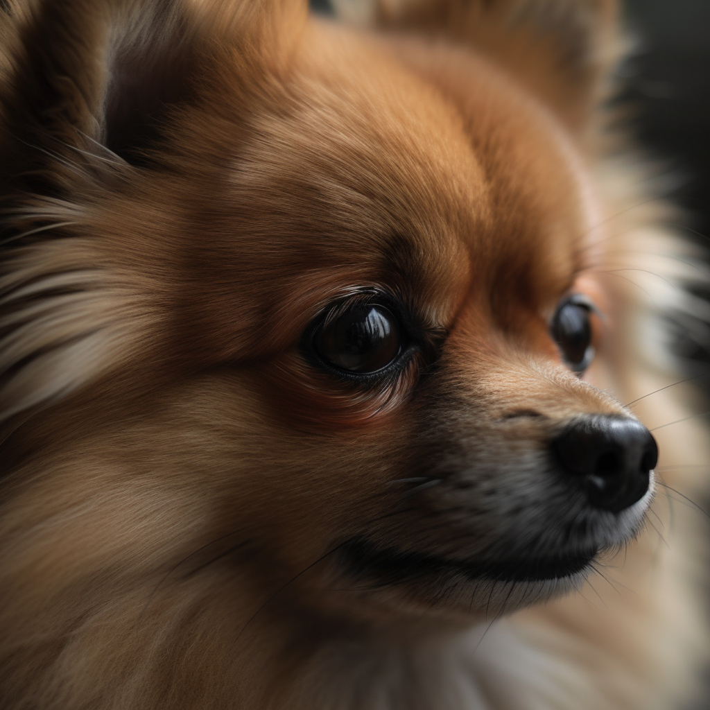 Close up of a pomeranian breed dog