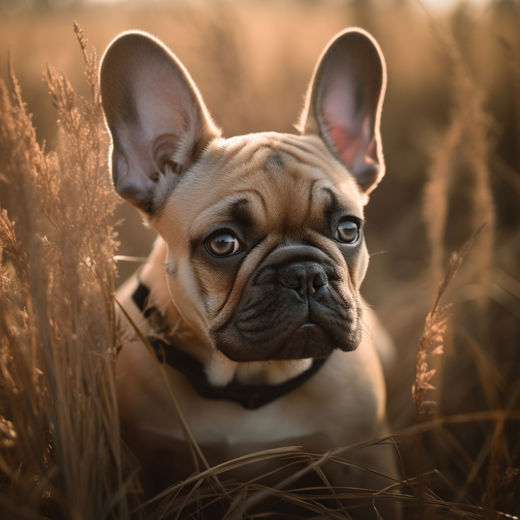 French bulldog sitting in the grass