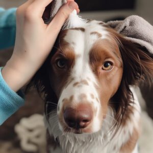 your dog getting scrubbed with a brush