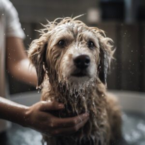 getting ready to wash your dog