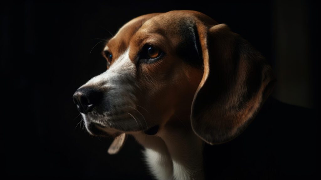 beautiful beagle portrait closeup with high facial detail
