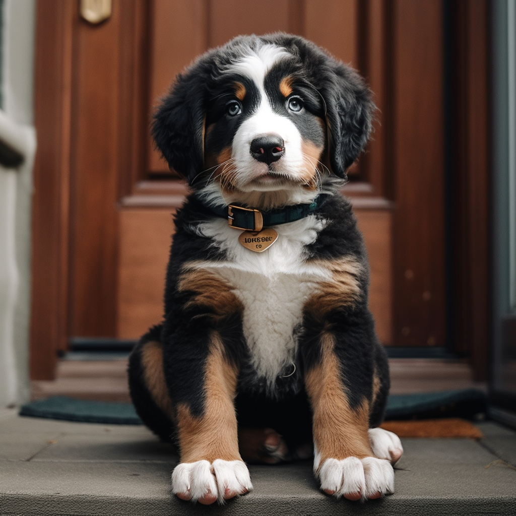 puppy picture sitting down by the front door