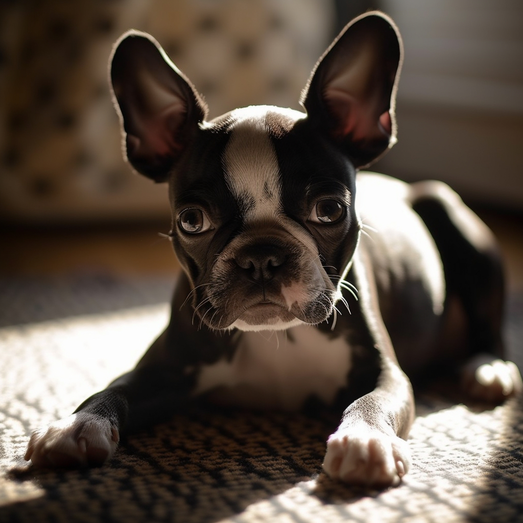 photo of a french bulldog puppy looking super cute
