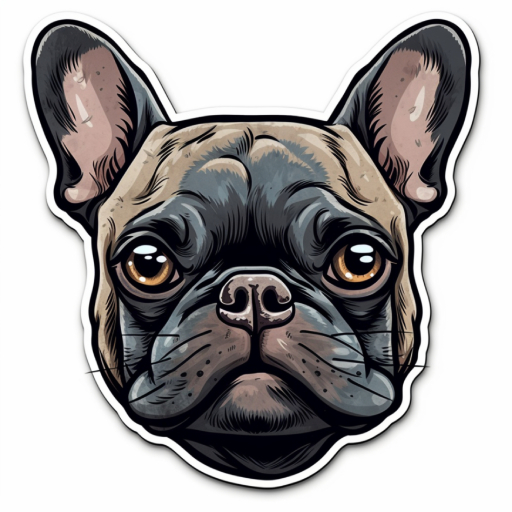 french bulldog face sticker