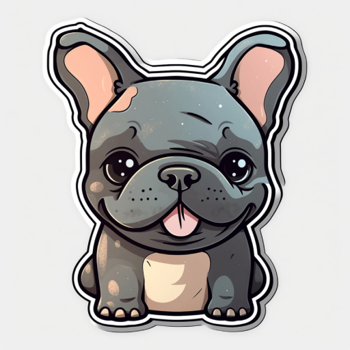 cute baby frenchie pup in sticker form
