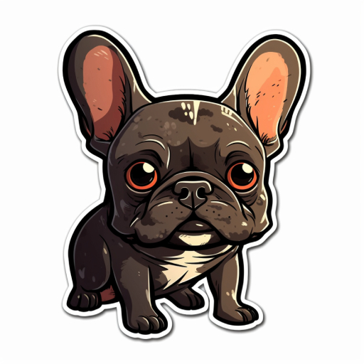 adorable baby french bulldog puppy digital art sticker