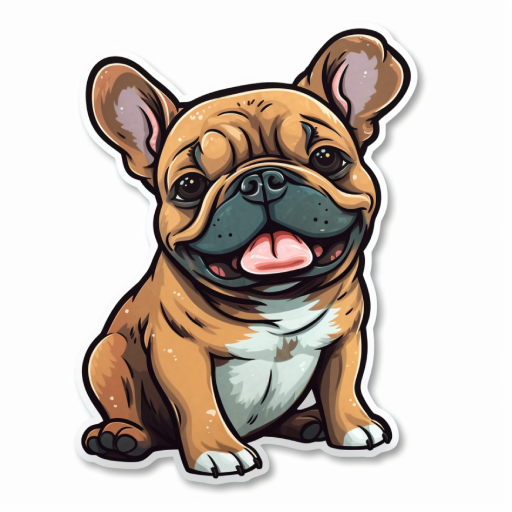 adorable french bulldog clipart image of the pup sitting, smiling, and happy