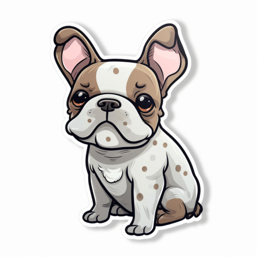 white spotted french bulldog puppy sticker