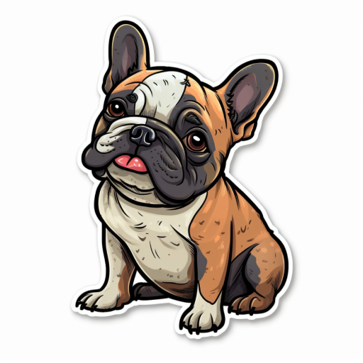 cute frenchie smiling and sitting digital image art