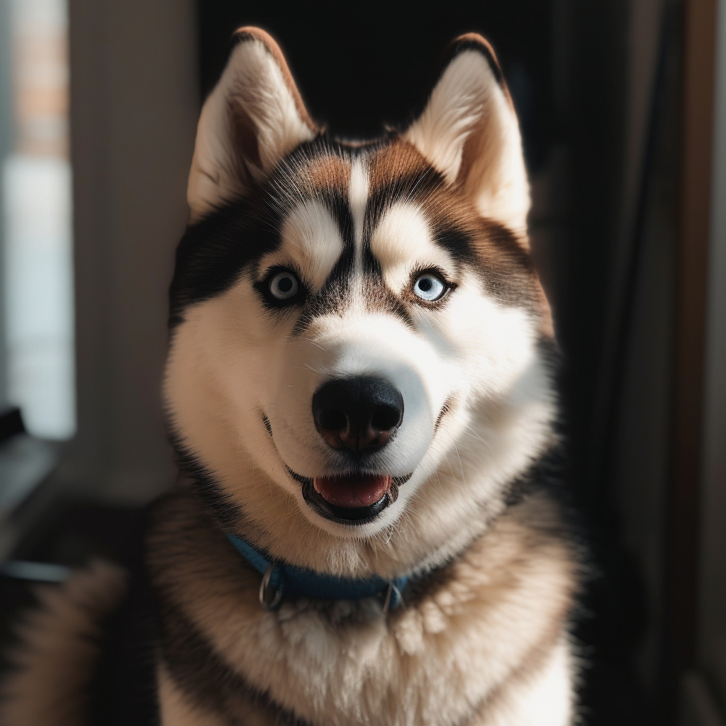 blue eyed siberian husky dog portrait photo