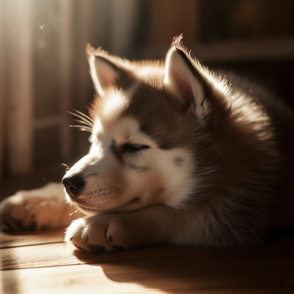 husky puppies are always the cutest when they're sleeping