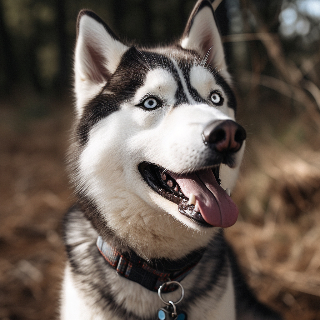 a happy siberian husky dog smiling for the camera