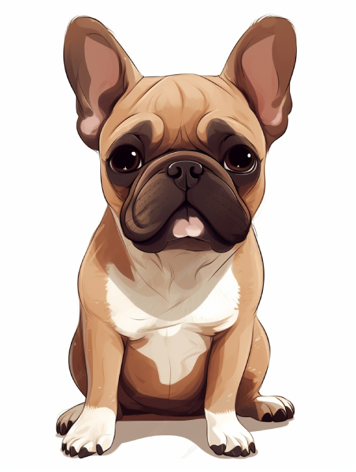 clipart of adorable French Bulldog puppy sitting