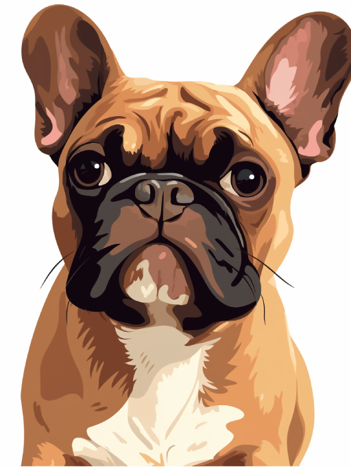drawing of a brown french bulldog