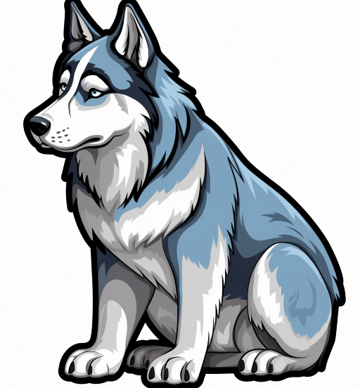 a blue siberian husky dog image art