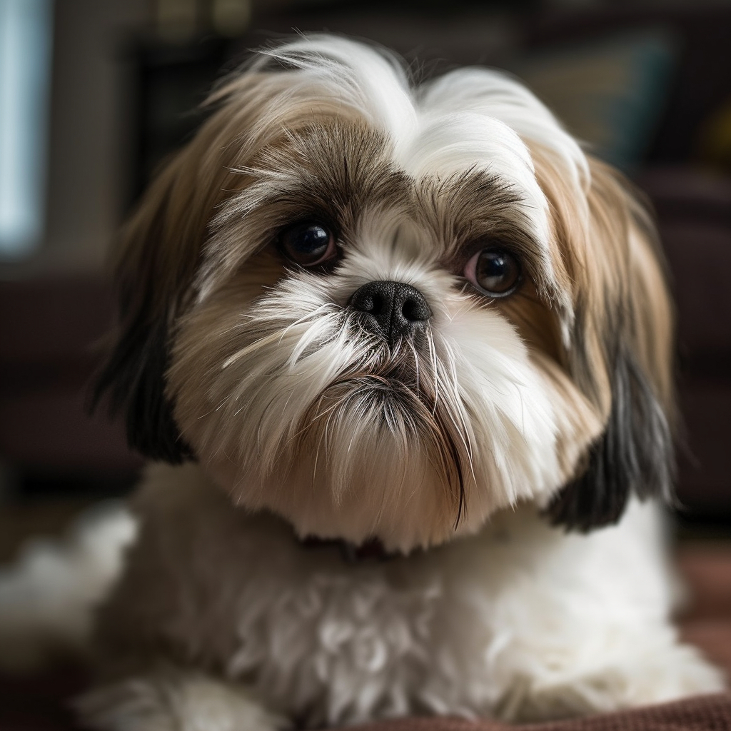cute shih tzu dog posing for a photo image