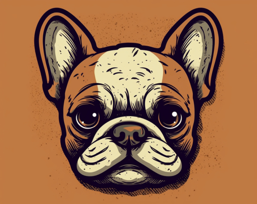 a brown french bulldog face digital art