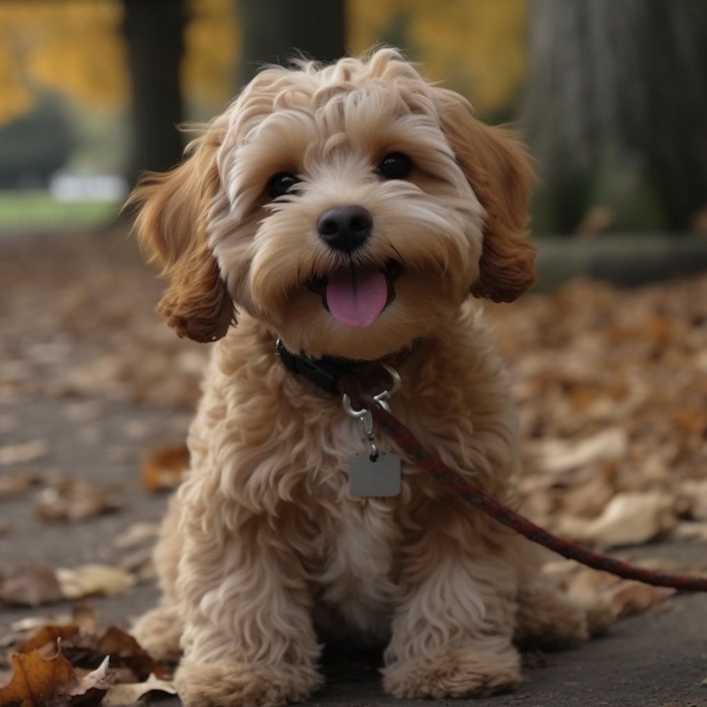 a happy cavapoo puppy