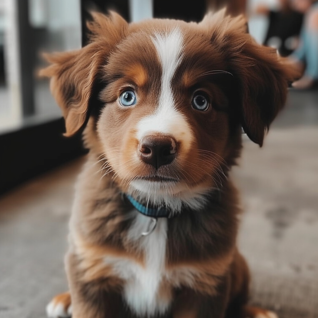 puppy having a close up picture taken
