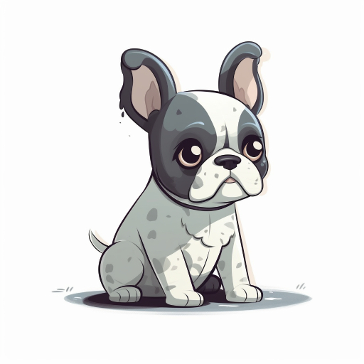 cute cartoon character of a french bulldog puppy