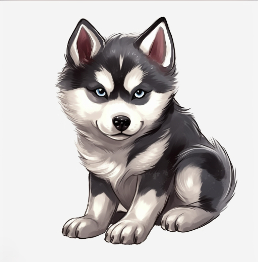 husky clip art image with a white background