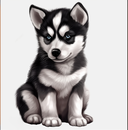 illustration of a siberian husky puppy