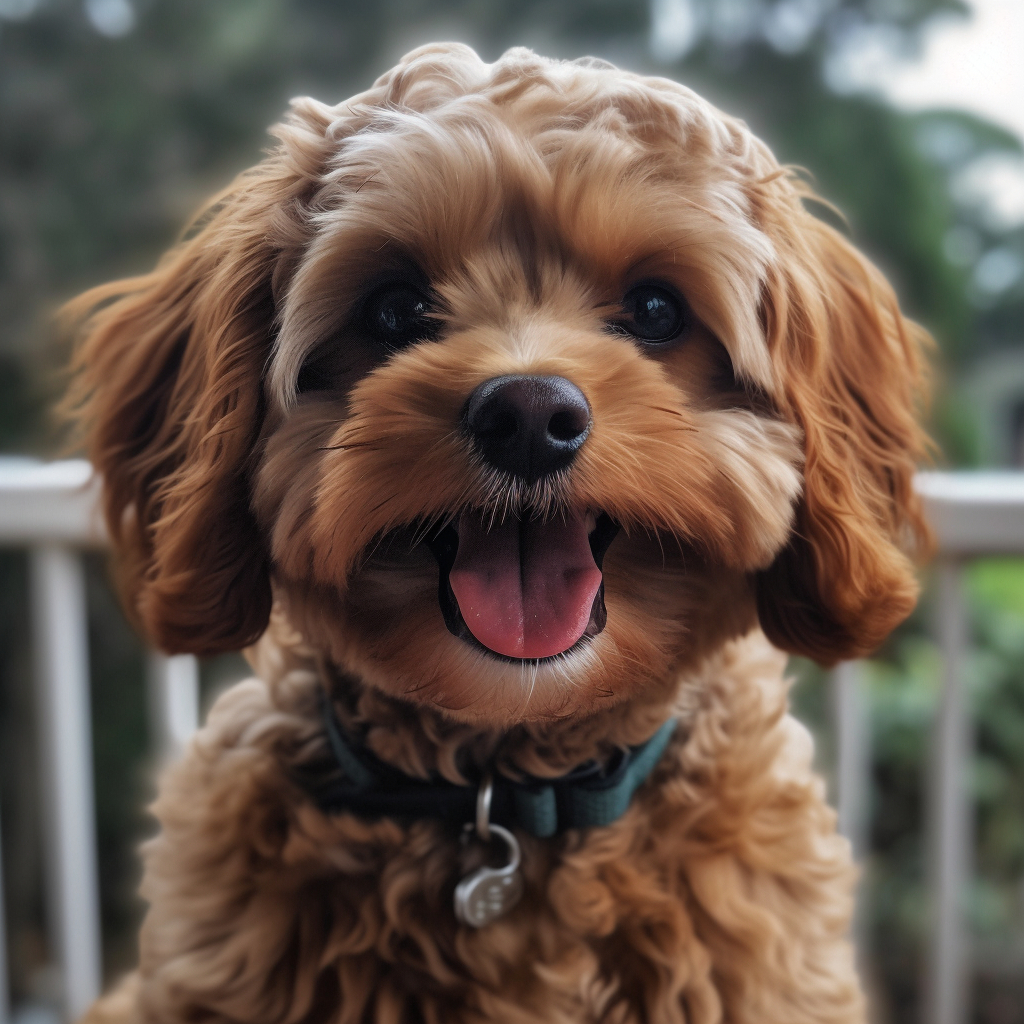 cute cavapoo smiling for the camera