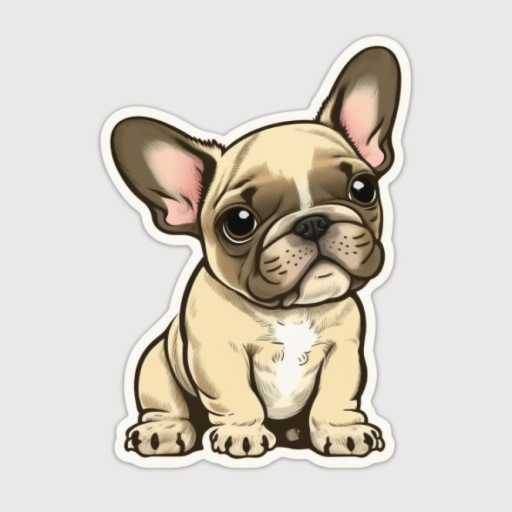 small french bulldog puppy sticker