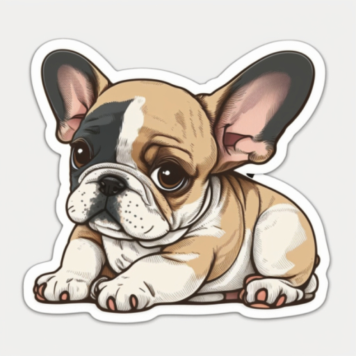 adorable french bulldog puppy sticker