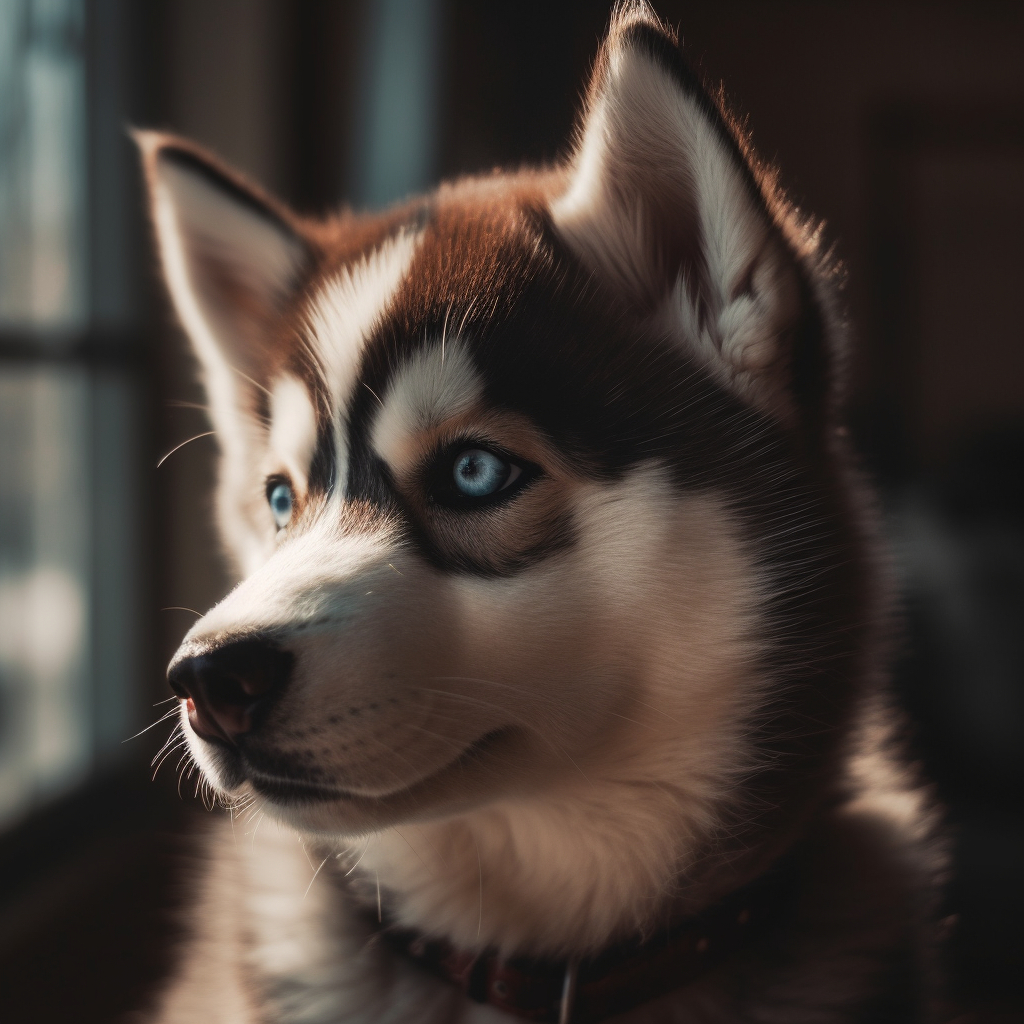 adorable husky puppy with blue eyes