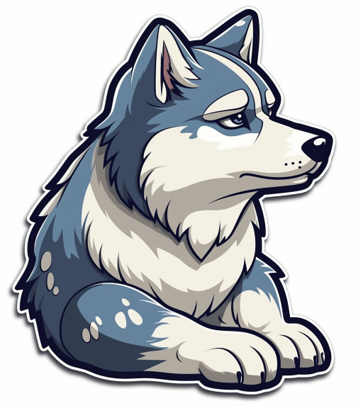 image clipart showing the front of a siberian husky